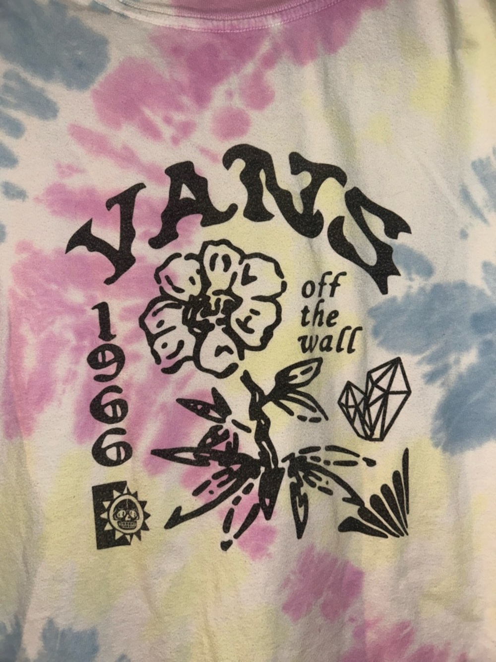 Vans Women’s Tie-Dye Graphic Tee in Pastel Pink/Blue/Yellow - Picture 4 of 6